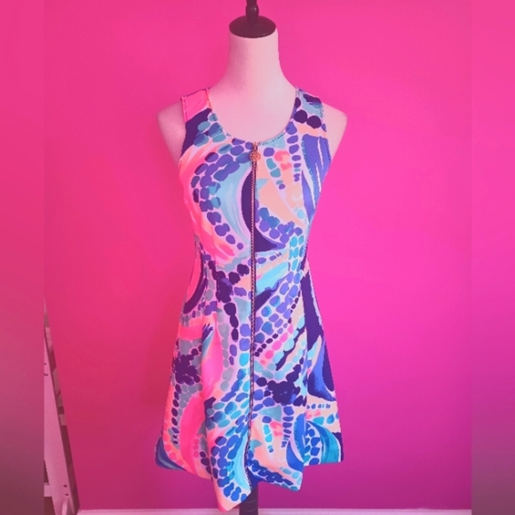 Lilly Pulitzer Ladies "Sally" Scuba Knit Fit & Flare Dress (Size Small) - Picture 2 of 11